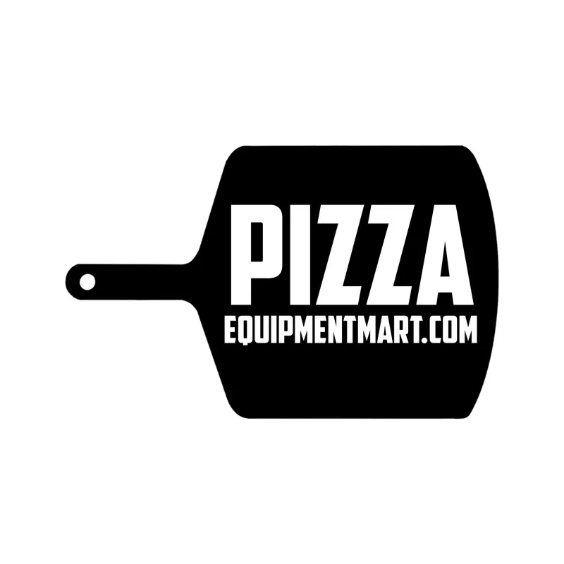 Pizza Mart logo: PIZZA EQUIPMENTMART.COM set inside the silhouette of a black pizza peel
