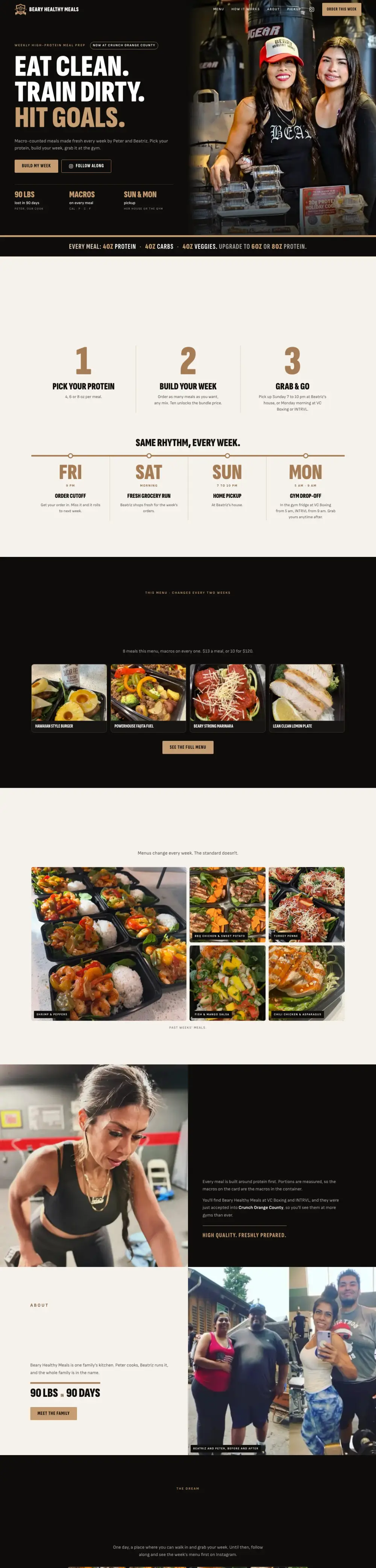 Beary Healthy Meals website