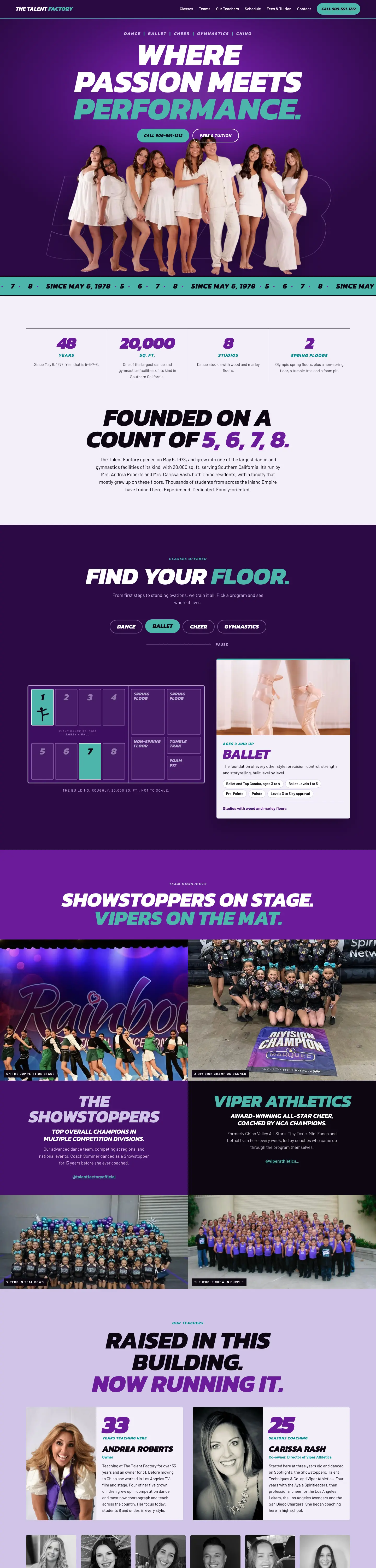 The Talent Factory website homepage